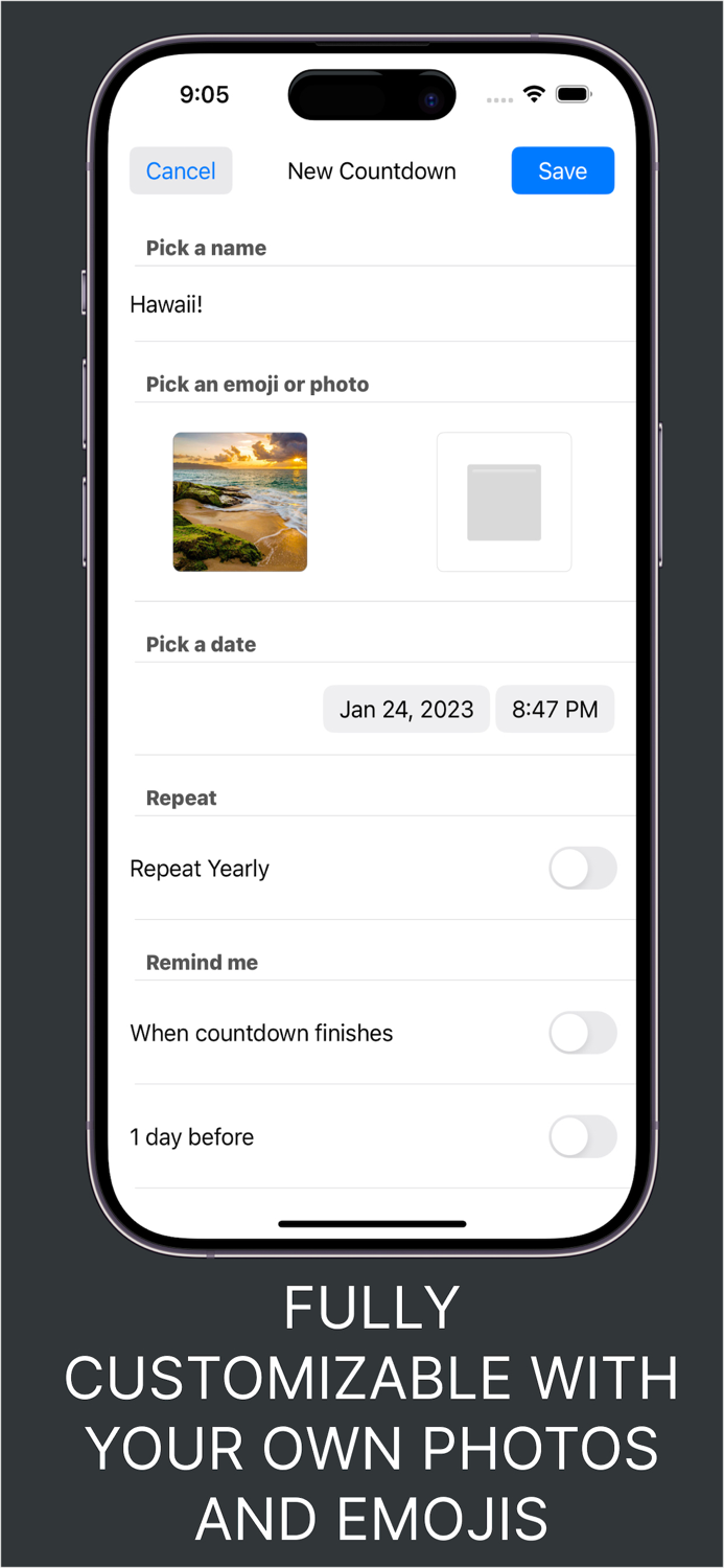 Countdown Events and Deadlines