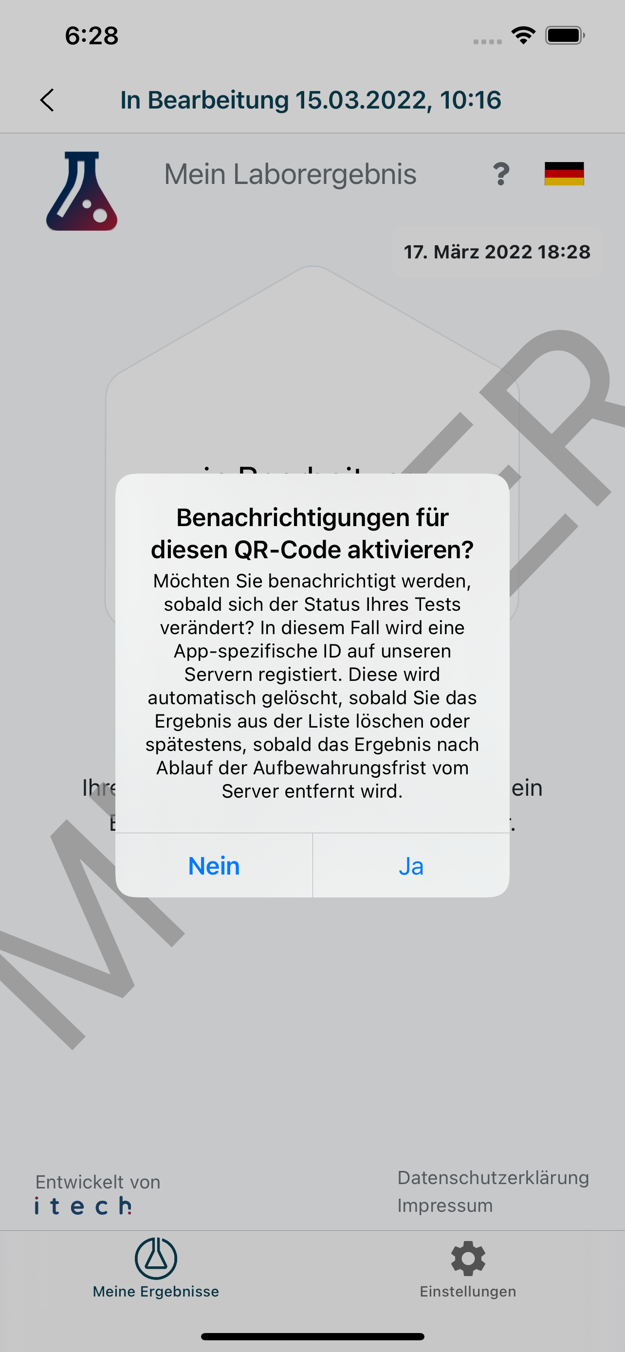 Mein Laborergebnis