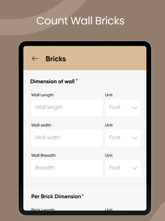Tiles And Bricks Estimator