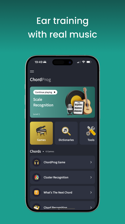#1. ChordProg Ear Trainer (iOS) Podle: DevDa AS