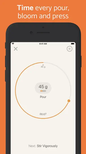 Brew Timer - Coffee Recipes iPhone Ekran Görüntüsü 1