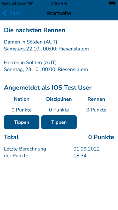 Ski Alpin Weltcup Tippspiel Screenshot