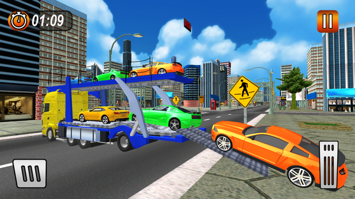 Truck Car Transporter Sim 3D