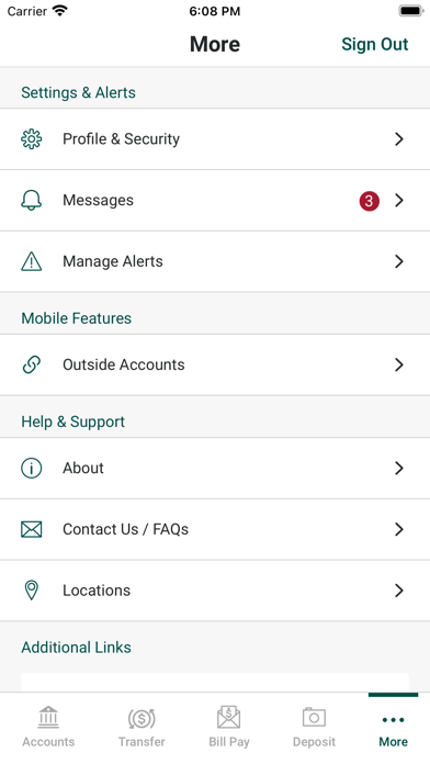 Traditional Bank Mobile Screenshot