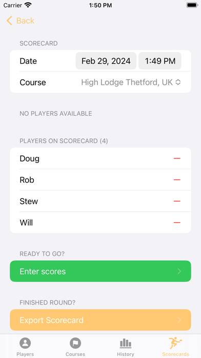 Disc Golf Scorer Screenshot