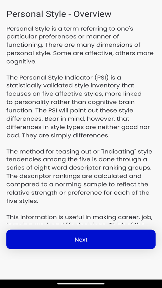 #2. Personal Style Indicator Lite (iOS) โดย: keith cotroneo