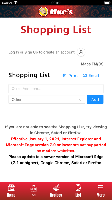 Macs Fresh Market Screenshot