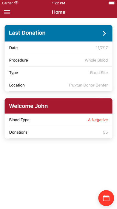Houchin Community Blood Bank Screenshot