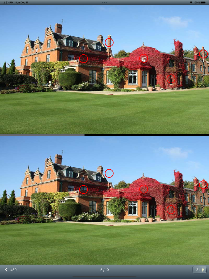 Find differences 7054 levels