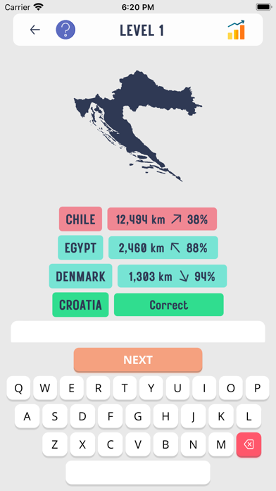 Worldle ! Screenshot