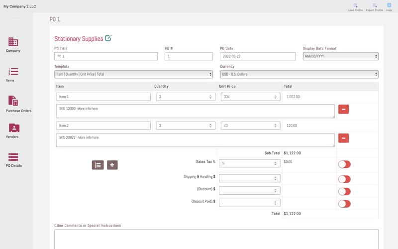 Screenshot #2 pour Purchase Order Maker