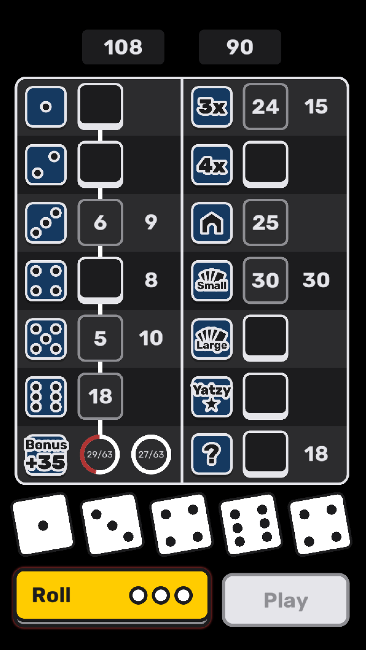 ­Yatzy screenshot 2
