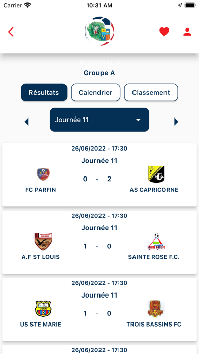 Ligue Réunionnaise de Football Screenshot