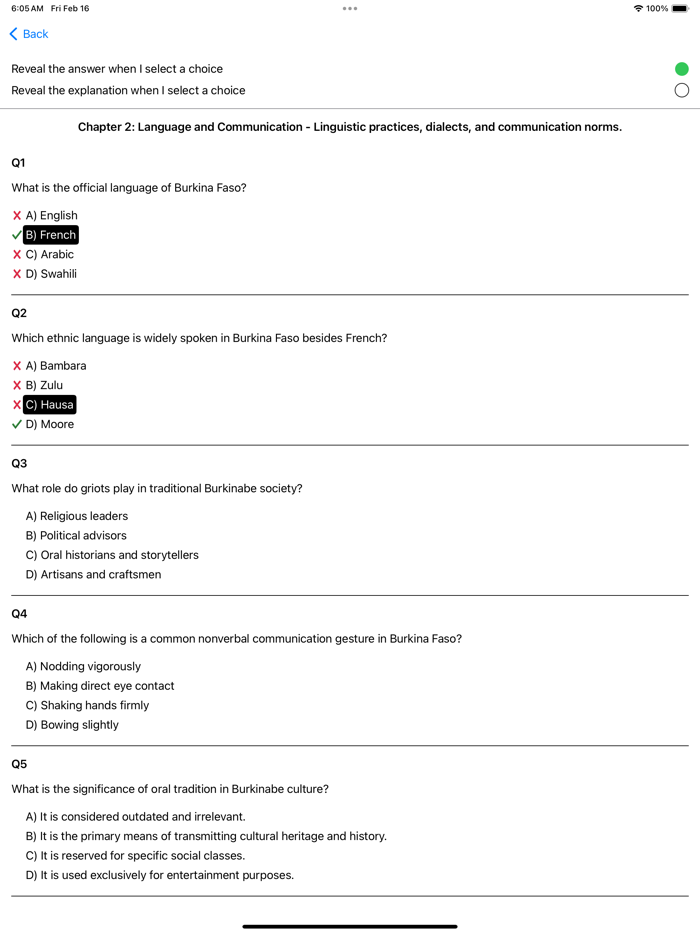 Culture of Burkina Faso Exam