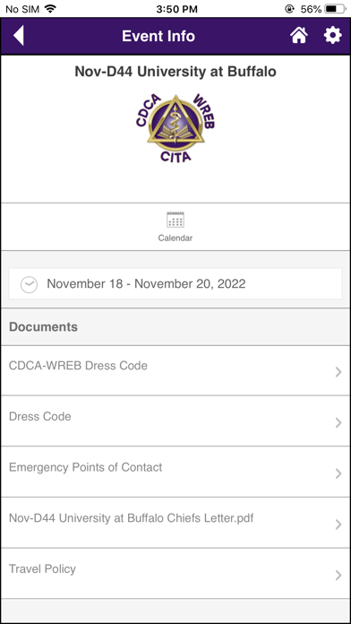CDCA-WREB-CITA Exams & Events Screenshot