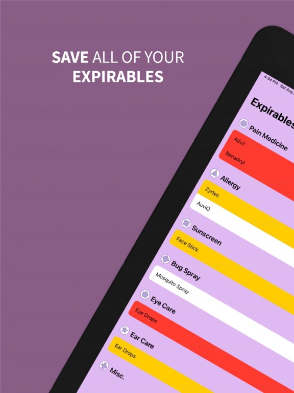Zero Expiration iPad screenshot 1 - Medical app