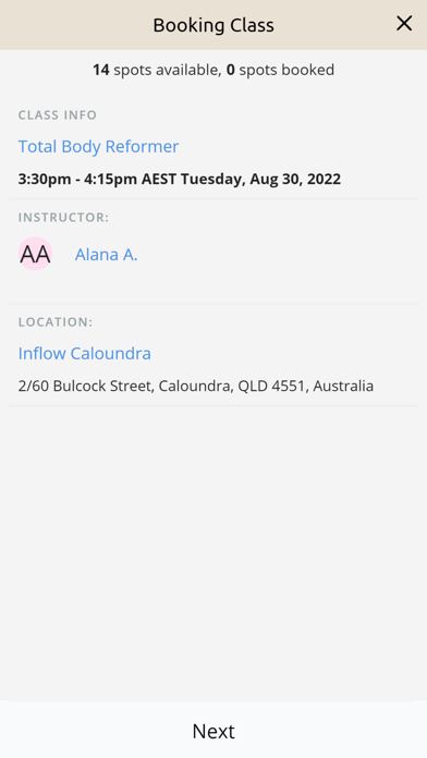 Inflow Pilates Studios Screenshot