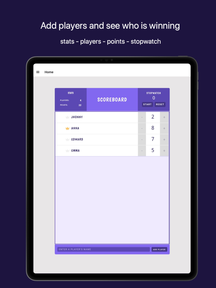 Scoreboard Keeper App