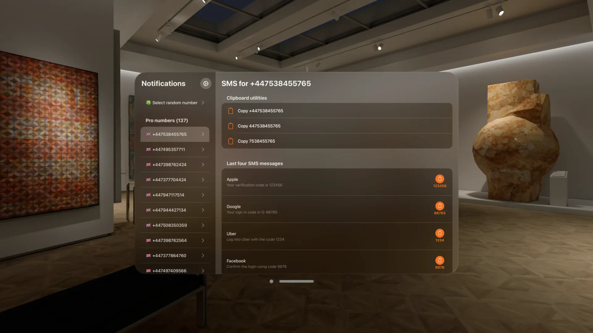 SMSProxy - Temporary Num. screenshot