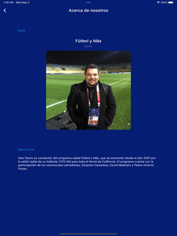 Fútbol y Más Radio iPad screenshot 1 - Entertainment app
