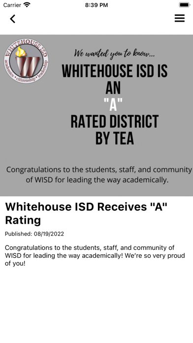 Whitehouse ISD Screenshot