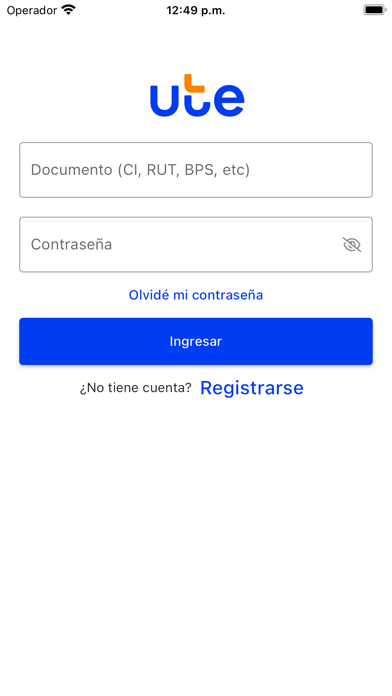 UTE Clientes Screenshot
