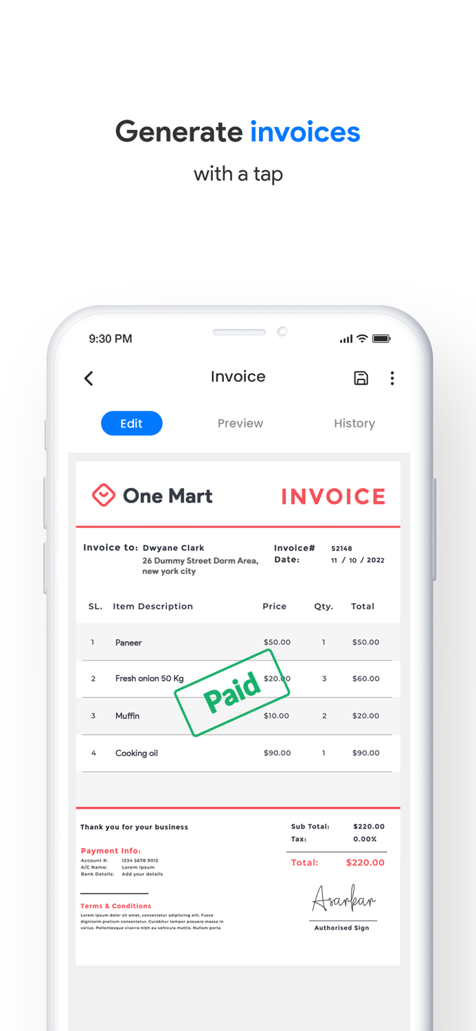 Invoices - All invoice maker