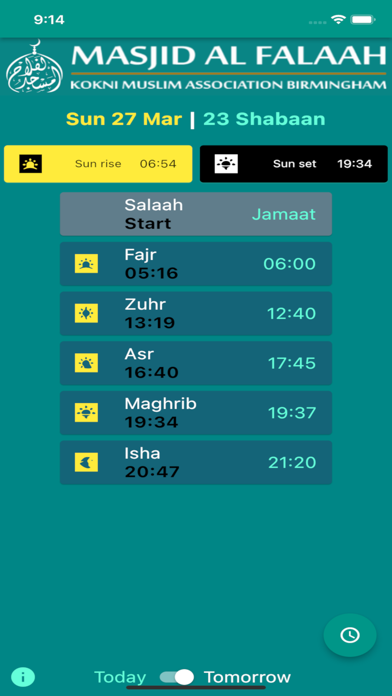 KMAB Salaah Timetable Screenshot