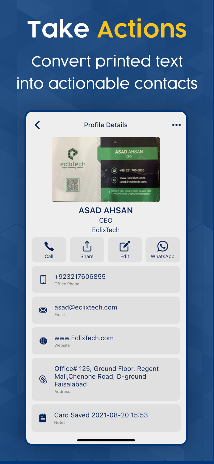 Business Card Scanner  Reader