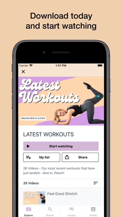 Peaches Pilates Online Screenshot