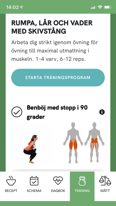 Nutrition Data Kost & Träning Screenshot