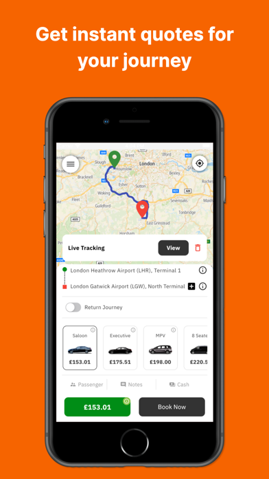 Cabcher Booking Screenshot