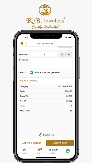 R.B. JEWELLERS - Online Screenshot