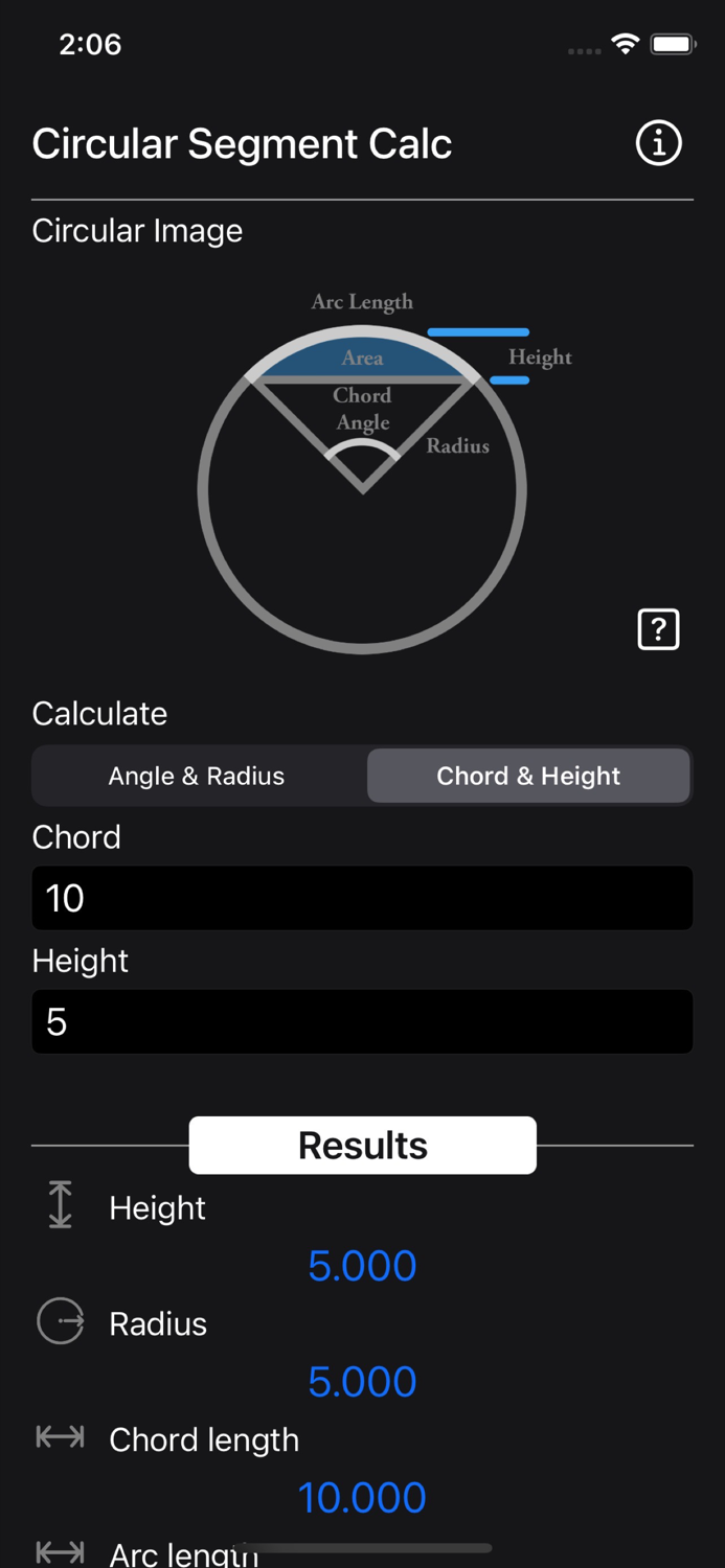 Circular Segment Calculator