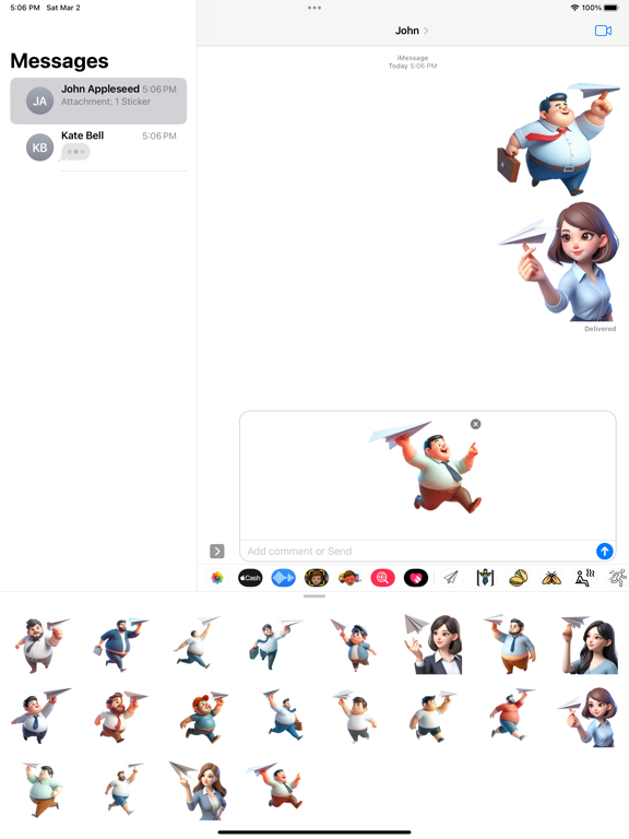 Screenshot #6 pour Paper Plane Stickers