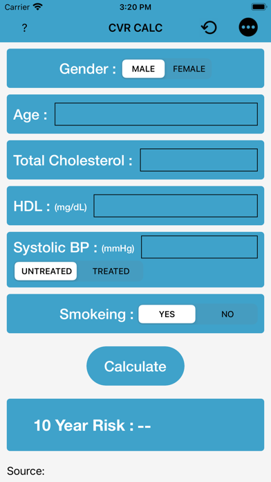 CV Risk Calc Screenshot