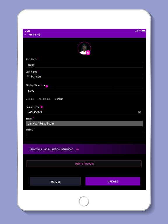 VoxRah - Empower Our Voices! iPad screenshot 8 - Social Networking app