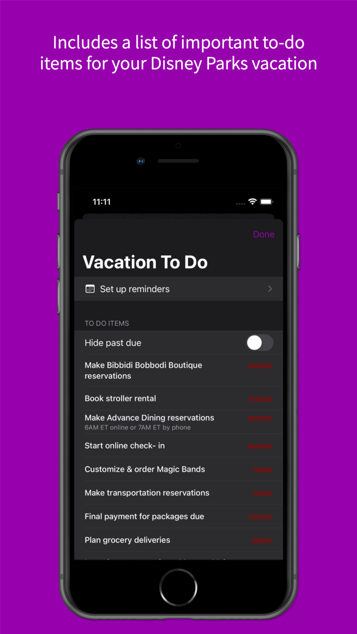 Countdown for Disney World