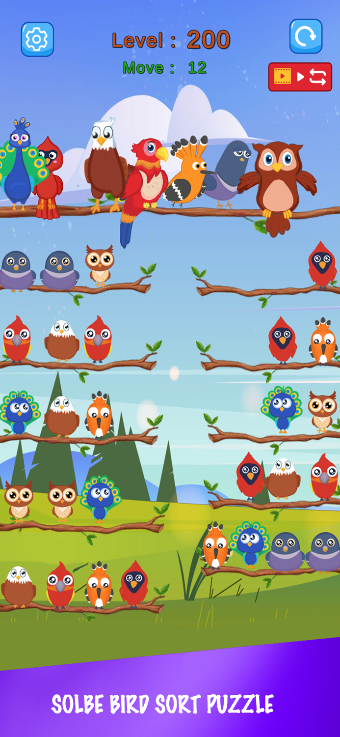 Baby bird sort  color puzzle