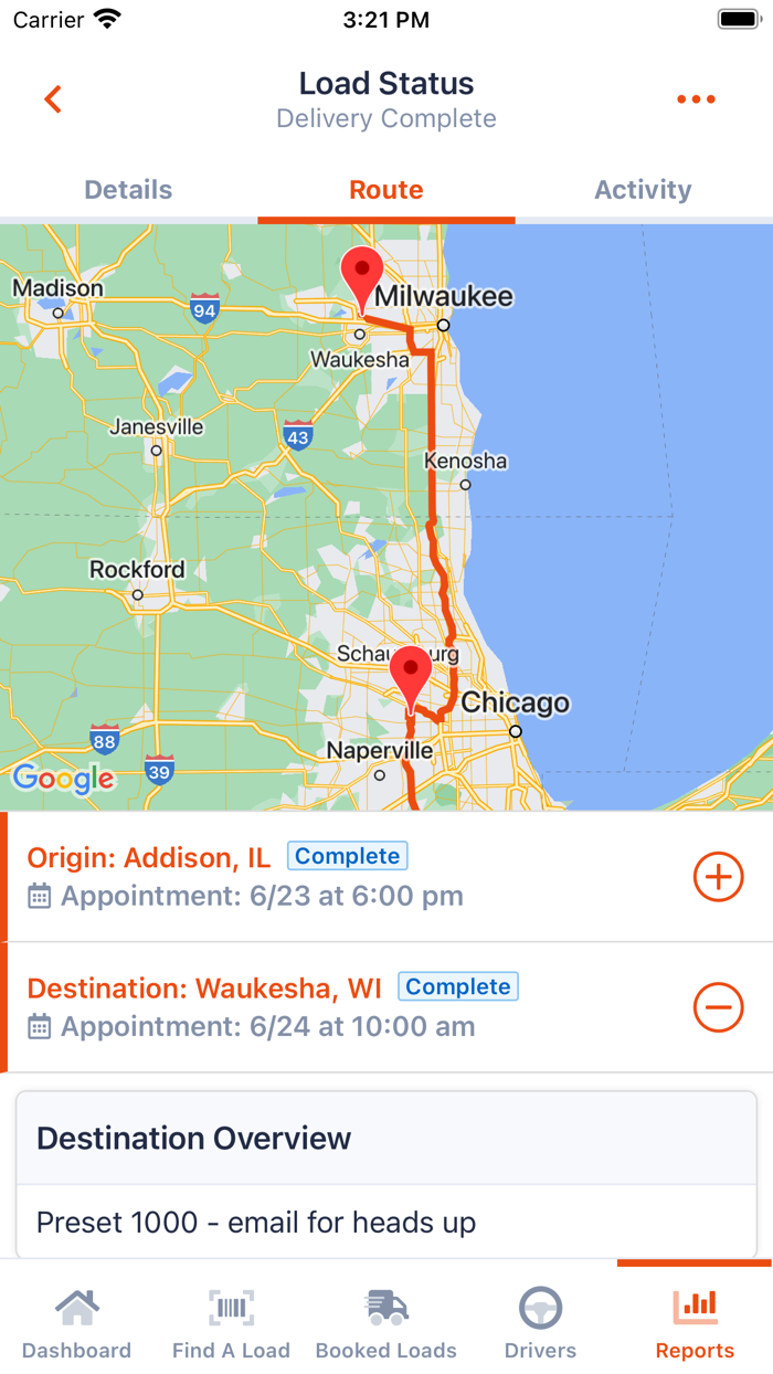 Sleek Carrier Portal