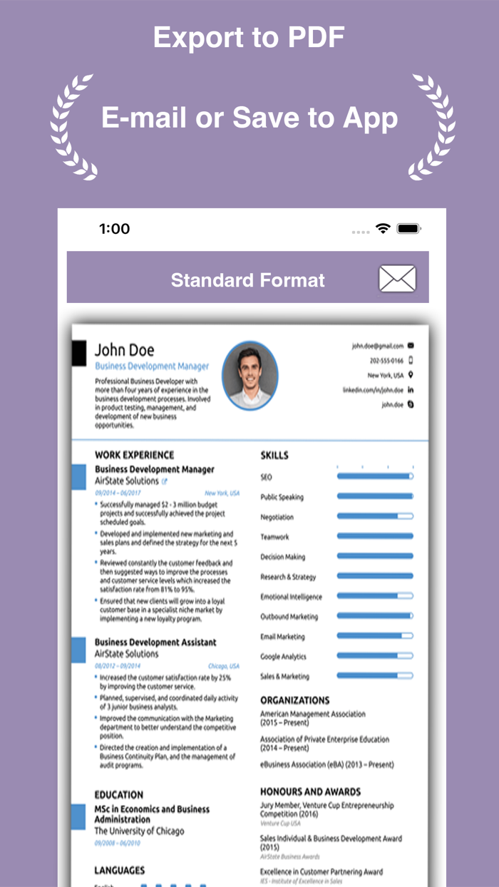 Resume Builder and CV Maker -PDF