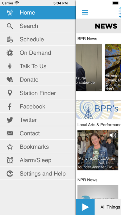 Blue Ridge Public Radio App Screenshot