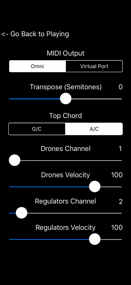 MIDIRegs - Uilleann Regulators screenshot 2