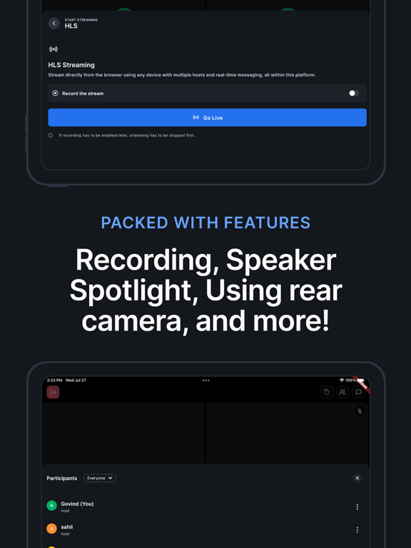 100ms Live iPad screenshot