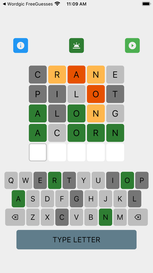 #5. Wordgic - Word Only Guesses (iOS) By: Mnemosynch Inc.