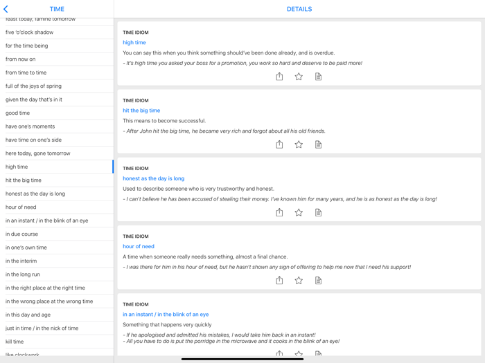 Eyes and Time idioms