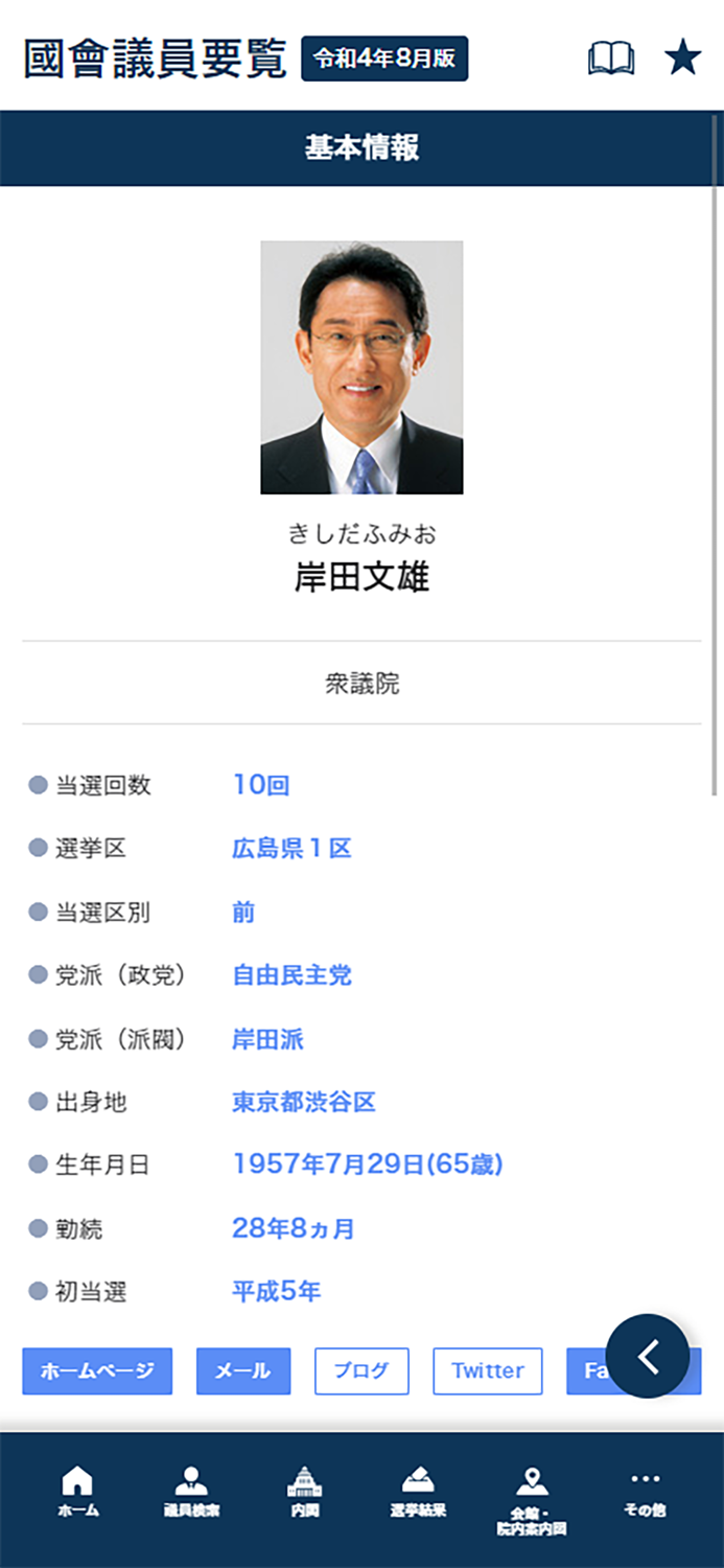 国会議員要覧 令和4年8月版