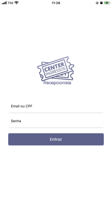 Center Ingressos Recepcionista Screenshot