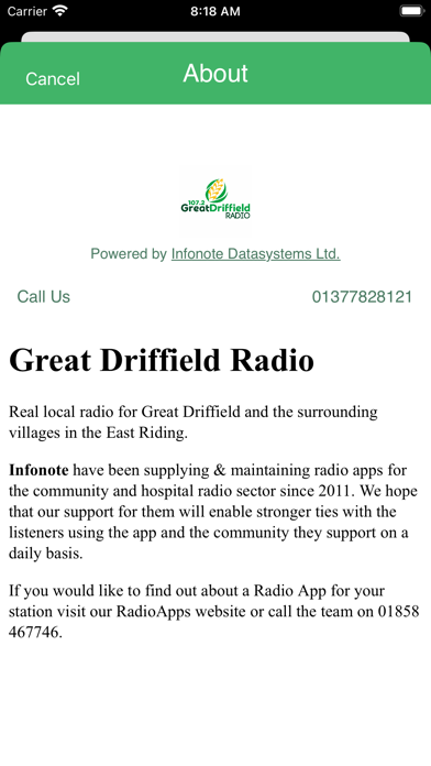 Great Driffield Radio Screenshot