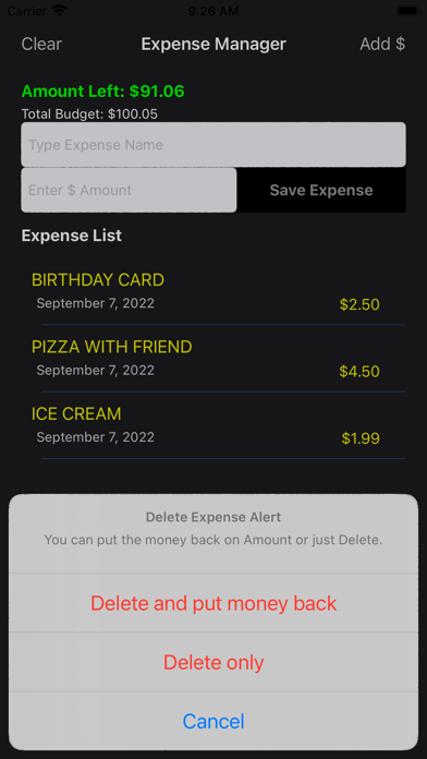 XpensList: Easy Expense List Screenshot
